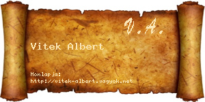 Vitek Albert névjegykártya